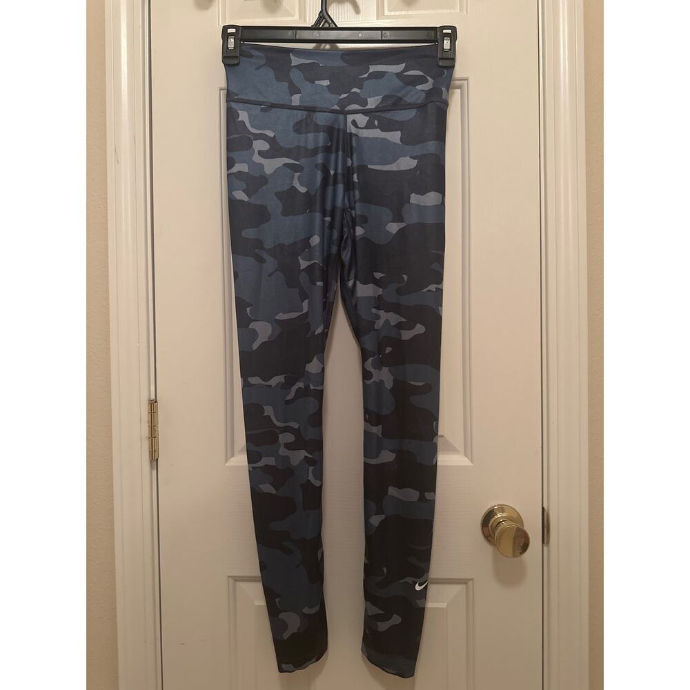 Blue Sparkly Camo Mid Rise Nike Leggings Sm - Picture 2 of 6
